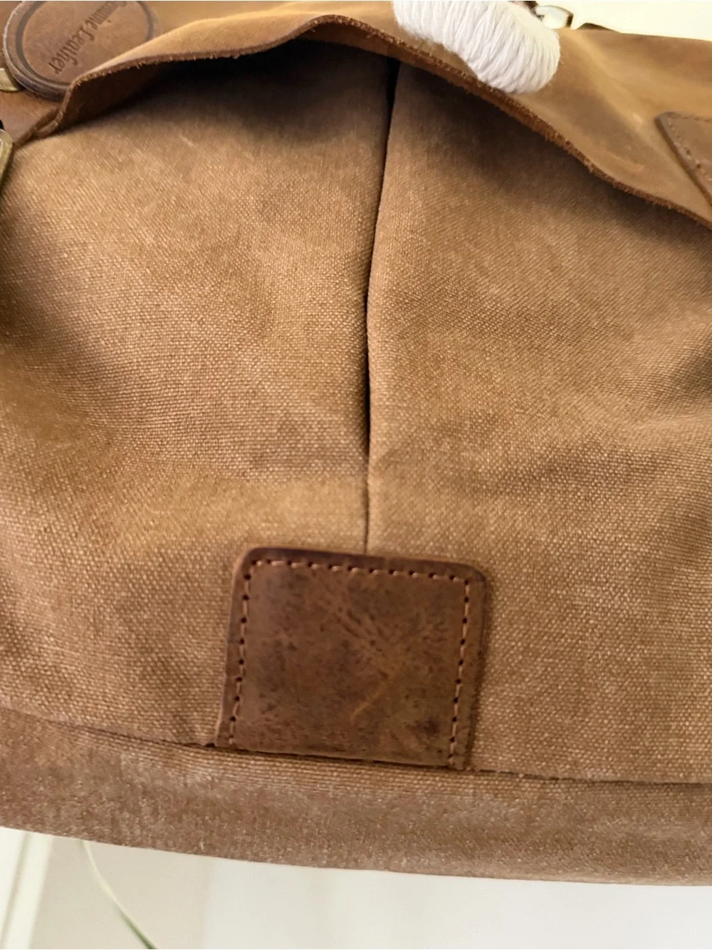 Wilsons Leather Vintage Canvas Laptop Messenger Bag Briefcase Satchel Brown